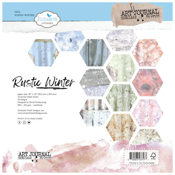 Elizabeth Craft Designs Rustic Winter 12” x 12” Paper Pack Art Journal Specials by Devid